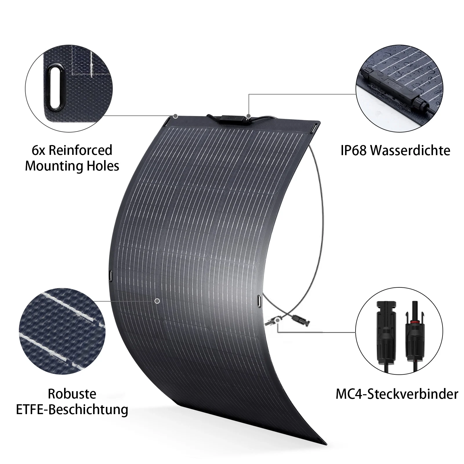 ALLPOWERS 100W Flexibles Solarpanel Monokristalliner SF100 - Image 4