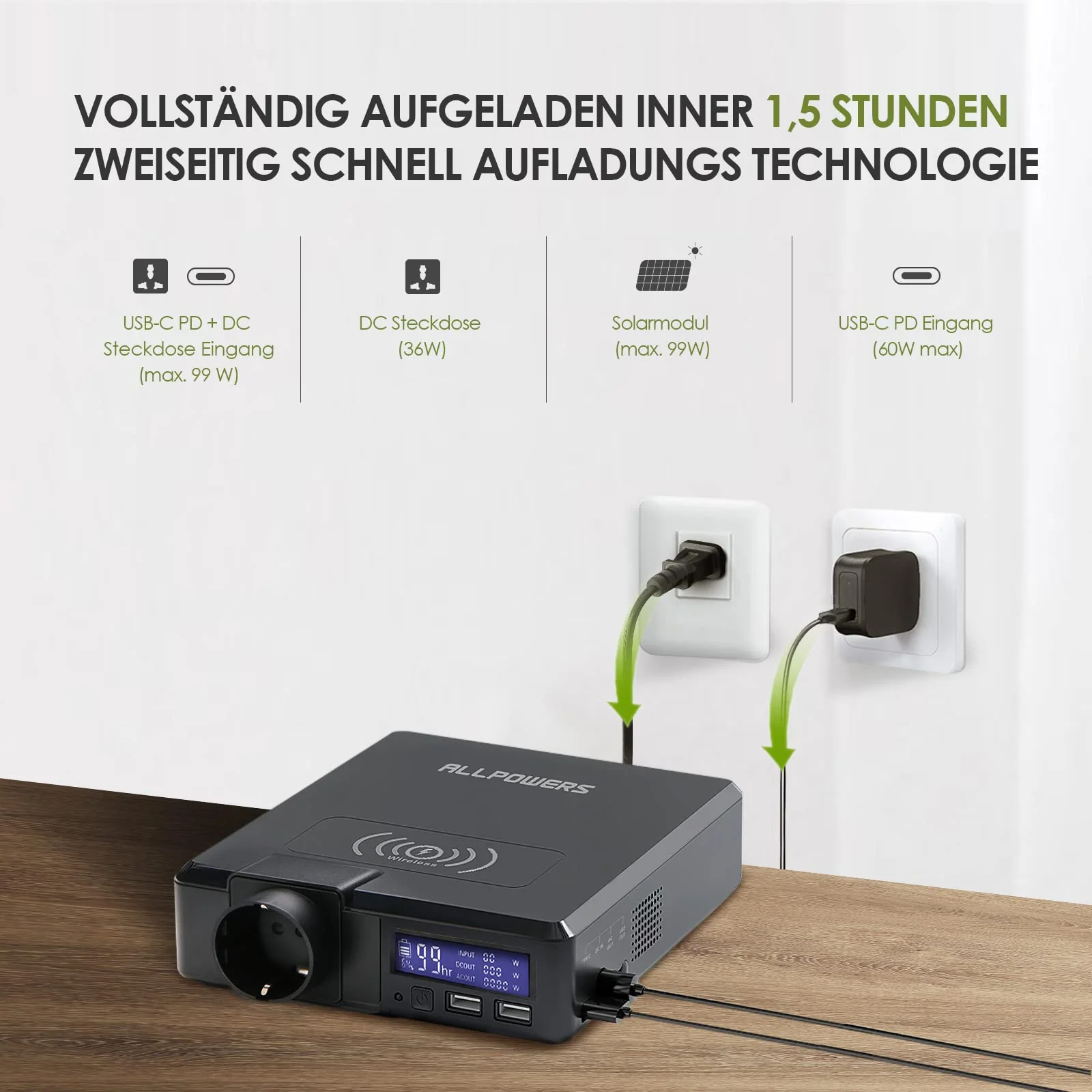 ALLPOWERS S200 Mit 100W Solarpanel |200W Solargenerator - Image 4