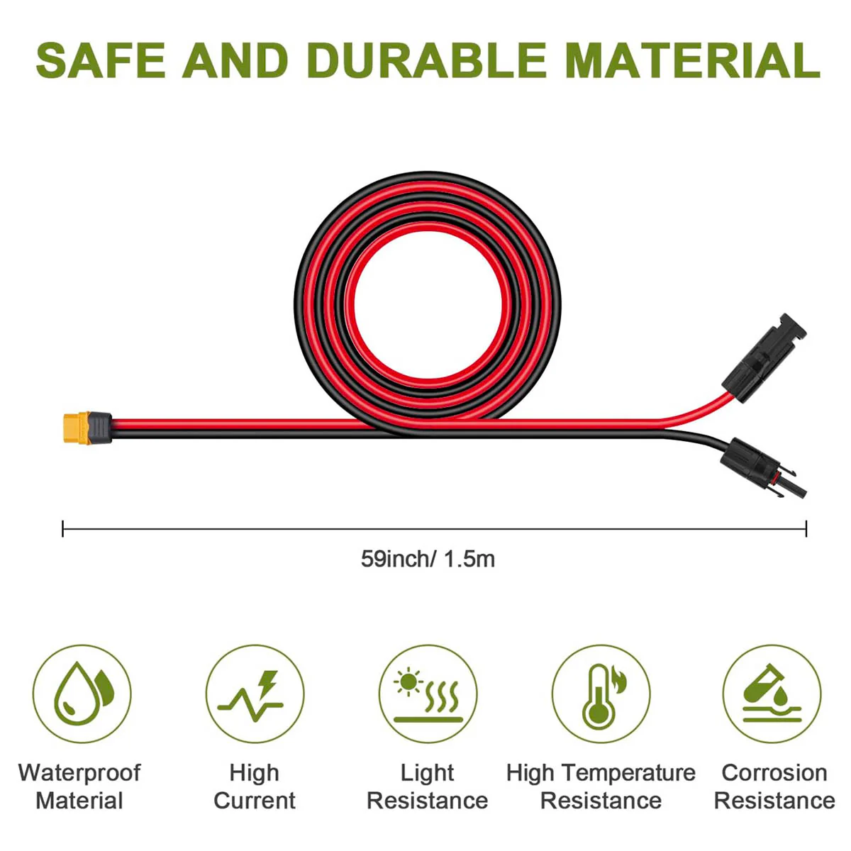 ALLPOWERS Solar-PV-Verbindungskabel mit XT60-Stecker 1,5 m 4,9 Fuß - Image 3