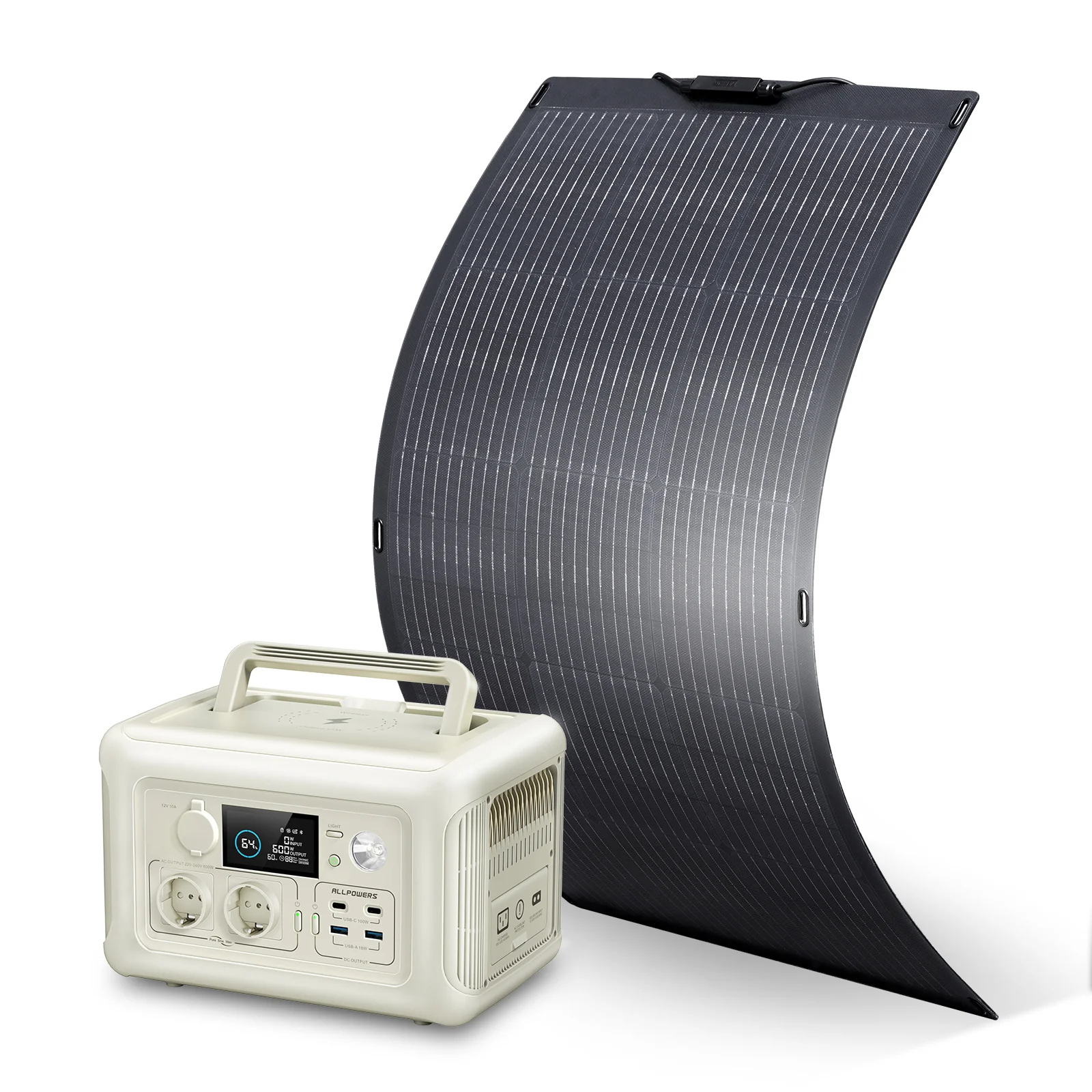 ALLPOWERS 600W Solargenerator R600 Mit 100W Solarpanel - Image 3