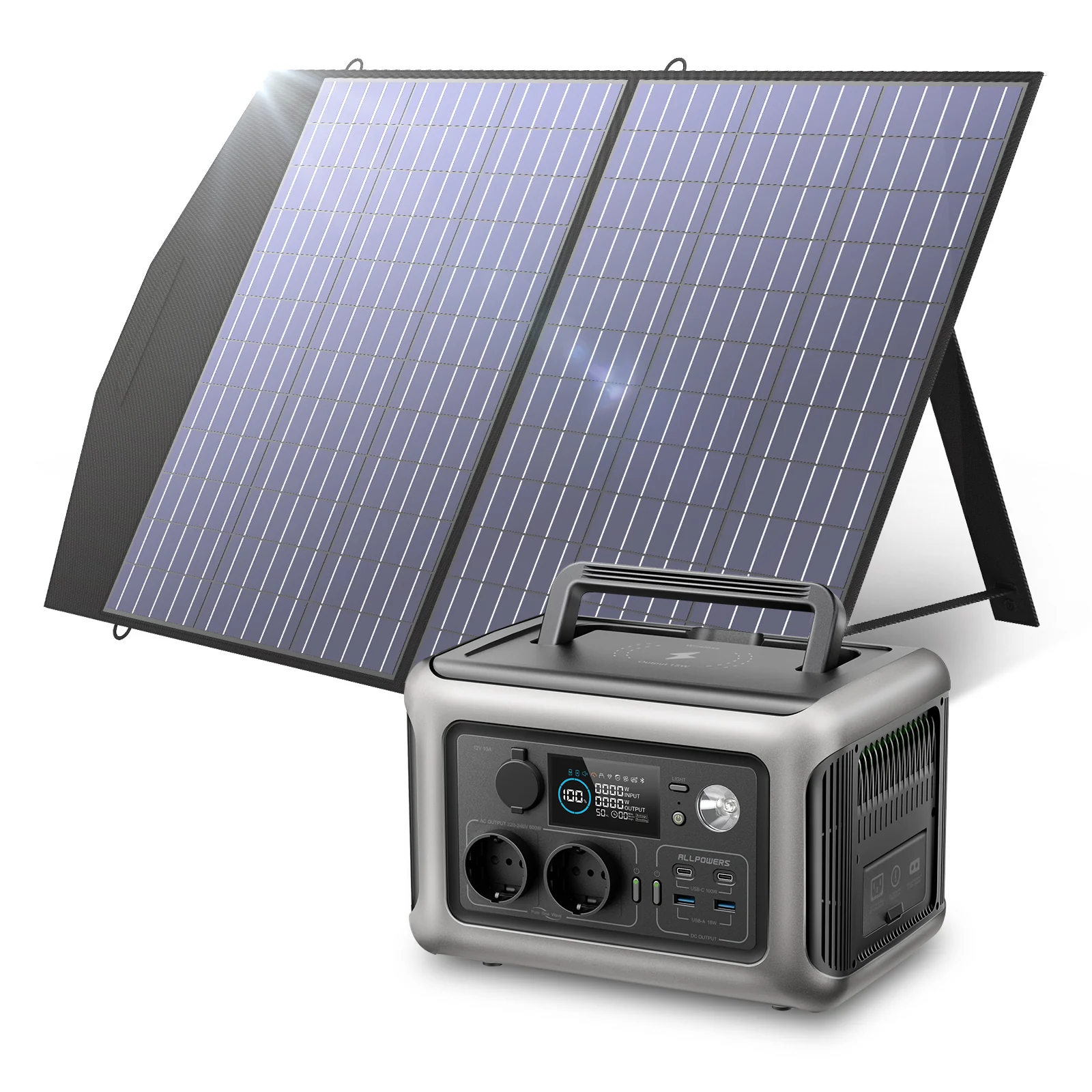 ALLPOWERS 600W Solargenerator R600 Mit 100W Solarpanel - Image 5